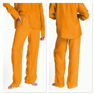 AEXAE SOFT TOUCH HIGH RISE TROUSERS ORANGE Sz M Cupro Blend NWT